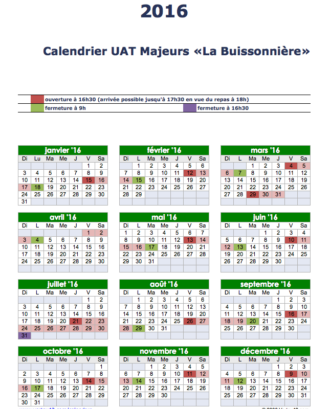 calendrier UAT
